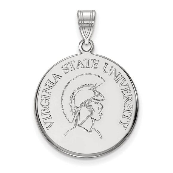10k White Gold Virginia State Large Disc Pendant